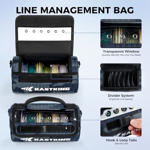 BaitSpace Line Bag Water Resistant Tackle Bag (E: Blue Camo-Large)