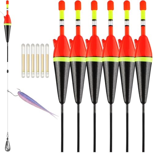 Light Up Slip Bobbers with Glow Sticks & Bobbers Floats 6PCS 3 (3/8oz-10g-6pcs)