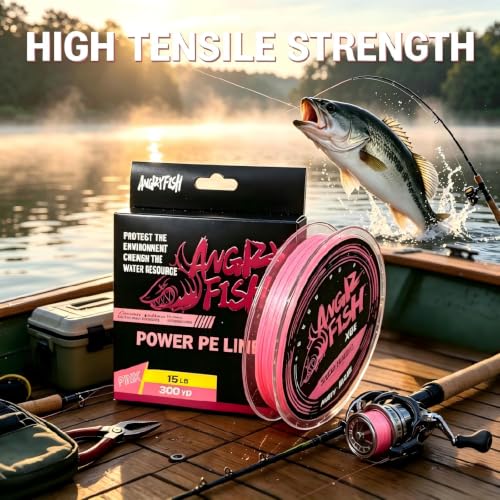 8 Strand Braided Fishing Line (Pink / 30LB(150Yds))
