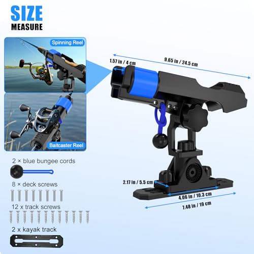 Track Mounted Kayak Rod Holders for Fishing Boat & Canoe 2 Pack