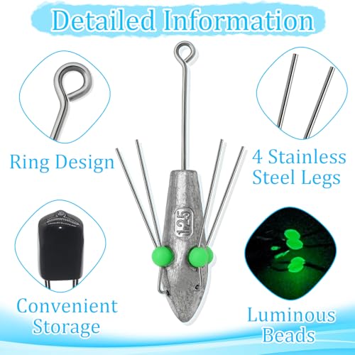 5Pcs Sputnik Sinker Fishing Weights Sinkers Lead Long Tail Spider Sinkers