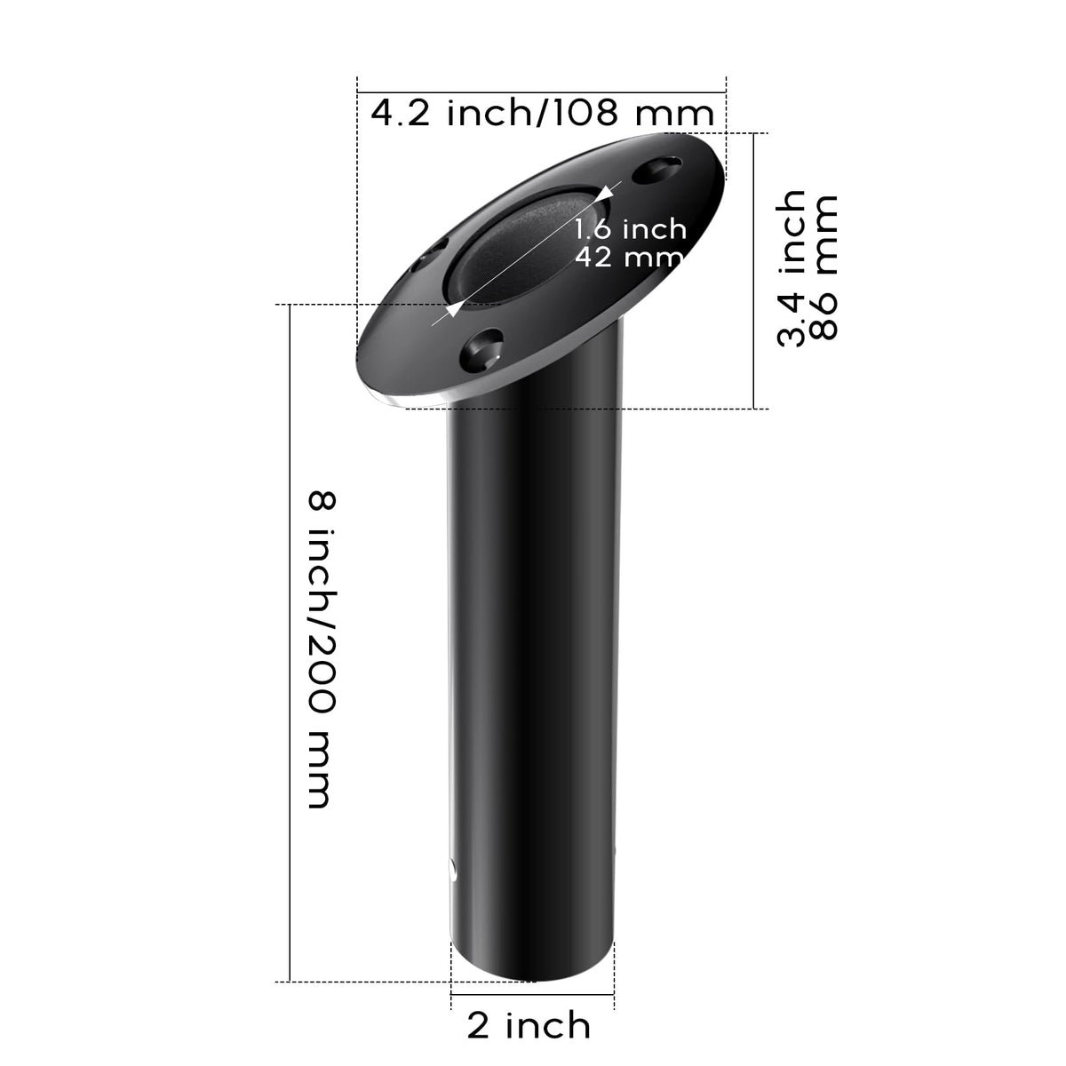 Boat Fishing Rod Holder (PVD Black / 30 Degree)