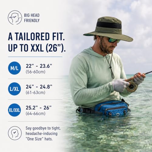 UvCoolix™ Cooling Sweatband Bucket Sun Hat Breathable Mesh Flip (X-Large-XX-Large / Darkgray-palm)