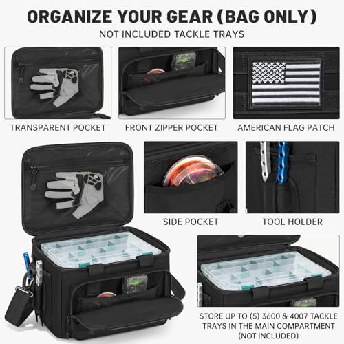 Fishing Tackle Bag Empty (Black / Bag Only)
