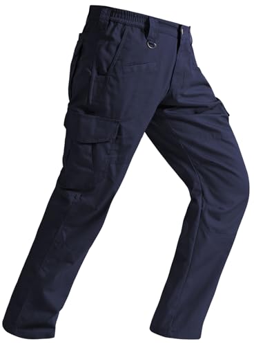 Cargo Pants for Mens Outdoor Light Weight Work Hiking Pants Breathable Stretch Relaxed Fit Comfy Summer Utility Tactical Fishing Pants with Elastic Waistband Dark Blue 44Wx32L (Dark Blue / 44W x 32L)