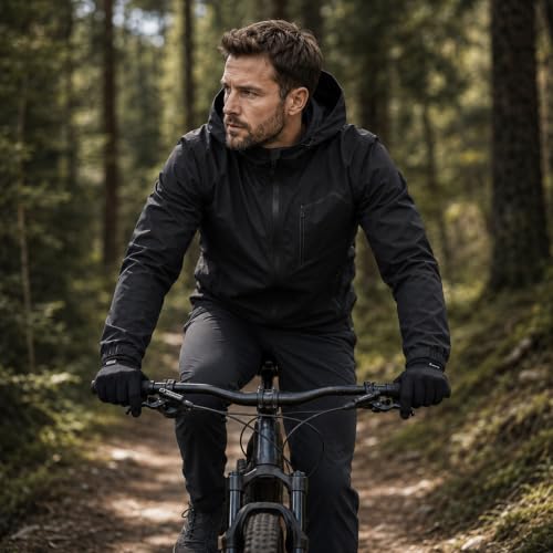 Mens Windbreaker Jackets Light Weight Rain Jacket Water Resistant (3X-Large / Dark Brown)