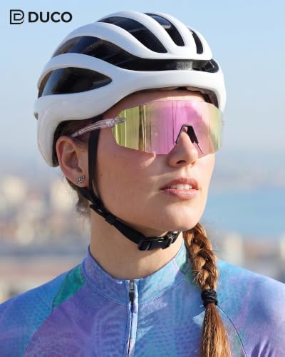 Rimless Running Cycling Sunglasses for Men Women UV400 (Pink)