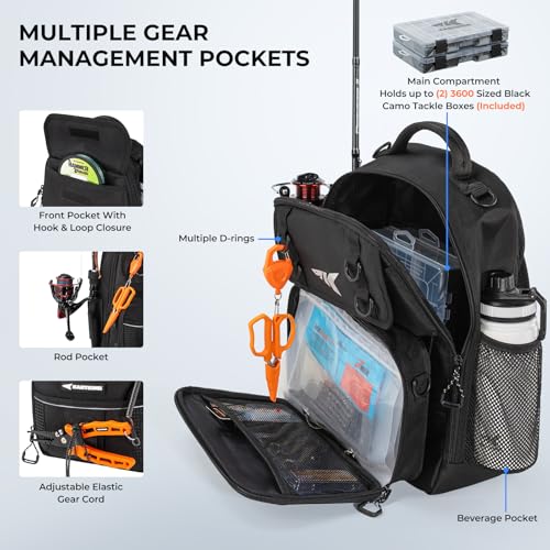 BaitSpace Fishing Sling Bag (Black / Large)