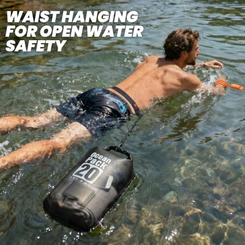 Waterproof Dry Bag Backpack for Kayaking (Black / 20L)
