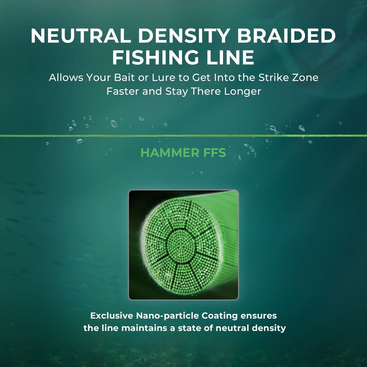 Hammer FFS Braided Fishing Line (Neon Green / 12LB/150Yds)