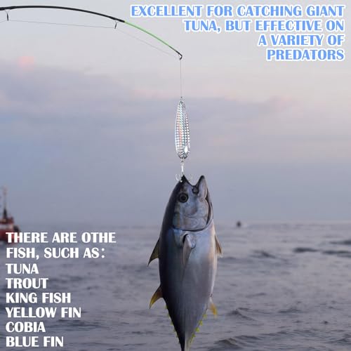 6 Pcs Crocodile Fishing Spoons with Heavy Duty Treble Hooks Saltwater Freshwater Fishing Lures Spoons for Tuna Bass Salmon Trout Walleye Pompano Mackerel Bluefish Casting