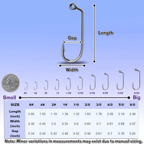 60 Degree Jig Hooks 25Pcs Inline Jig Hook (25pcs / 5/0)