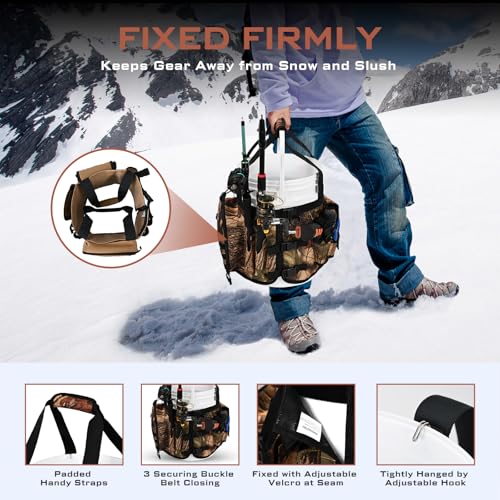 Fishing Bucket Organizer for 5 Gallon Bucket (Brown Camo)