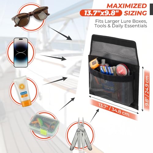 Boat Storage Mesh Bag with Secure Closure Flap