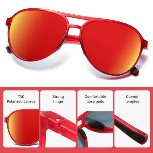 Women's Polarized Aviator Sunglasses Tangle (Red)
