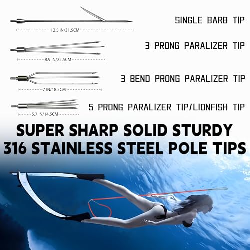Spearfishing Pole Hawaiian Sling Fishing Spear Set Fiberglass Pole Spear Harpoon Spearfishing Gear