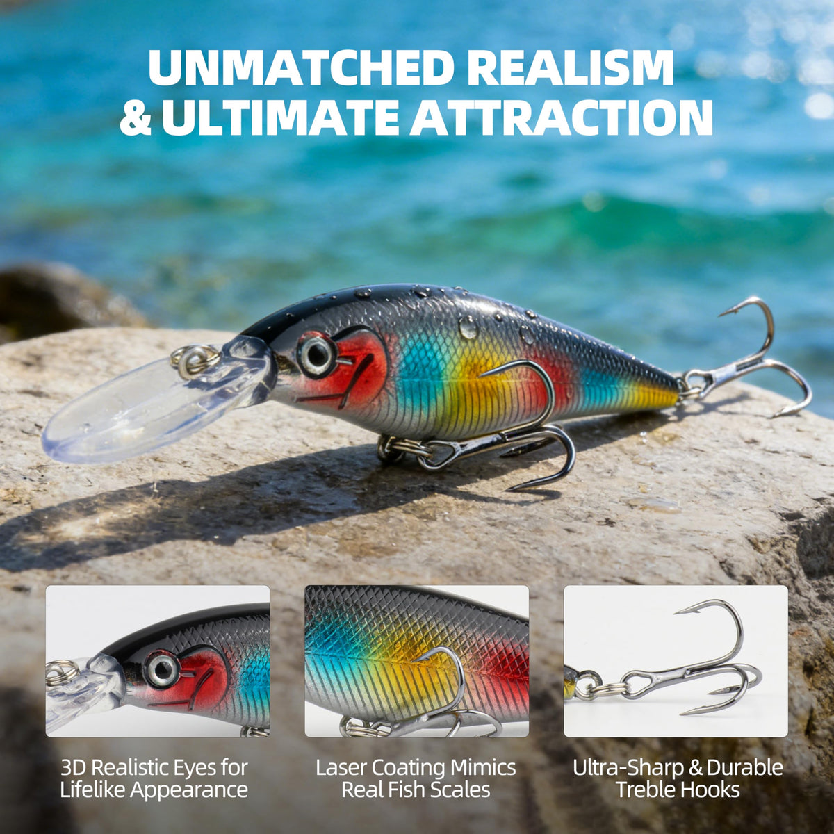 10 5PCS Minnow Fishing Lures Set (4 ′′, 1/2 oz)