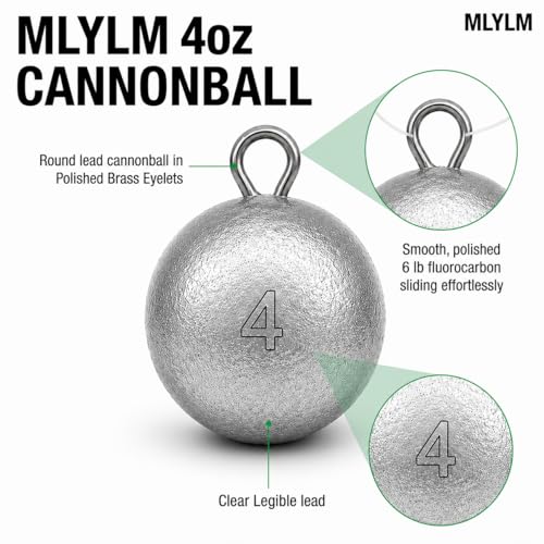 8 Pack 4 oz Cannonball Sinkers Fishing Weights