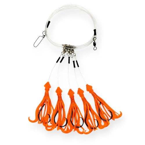 Tackle Deep Drop Rig (Orange Glow / 8/0 – 5 Hook)