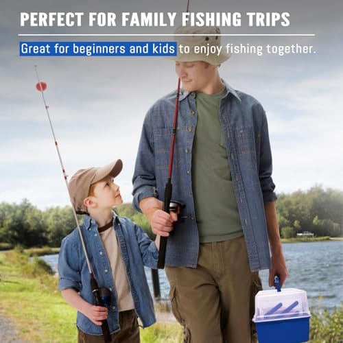Large 3 Layer Fishing Tackle Box Lures with Tackle Included 448 Pcs (448PCS-Blue)