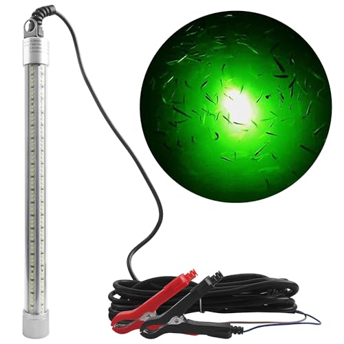 Underwater Fishing Light 80W 12V 40000 Lumens Green Attracting Fish Light LED Fishing Light Submersible Fish Finder Lamp IP68 Waterproof for Freshwater and Saltwater