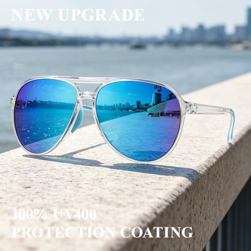 Women's Polarized Aviator Sunglasses Tangle (Clear Blue)