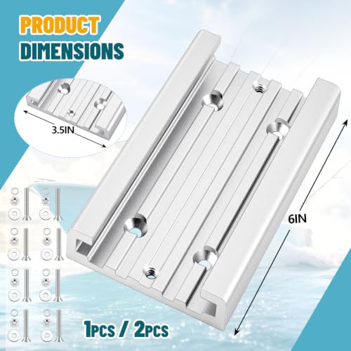 1 Pcs 6 x 3.5 in Aluminum Mounting Track System for Boat Accessories (6 x 3.5")