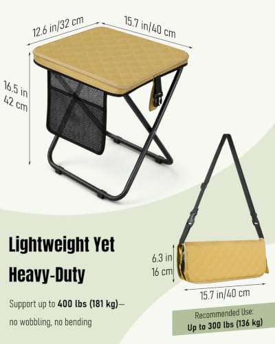 16" Portable Collapsible Stool (Khaki)