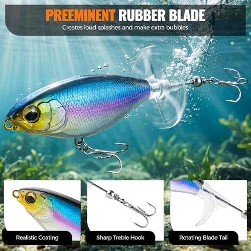 Bass Fishing Lures Tackle Box Kit for All Water (Orange 307 PCS Bass Box)
