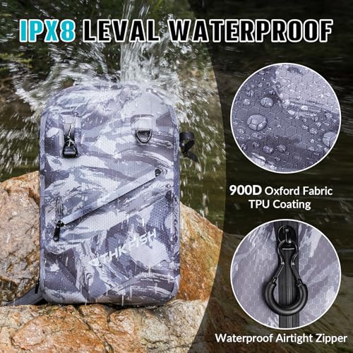 IPX8 Waterproof Fishing Backpack with Rod Holder (Camo-backpack)