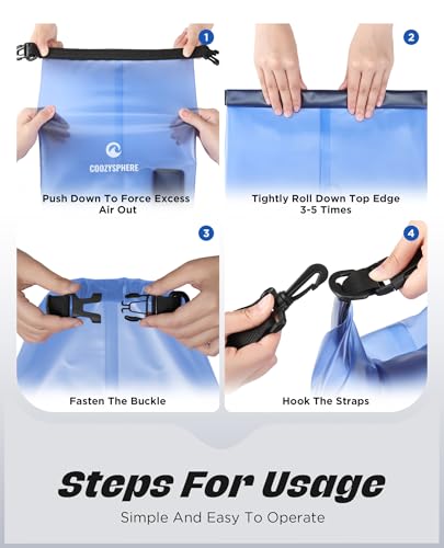 Waterproof Small Dry Bag with Phone Case & Emergency Whistle 5L (Blue / 5L)