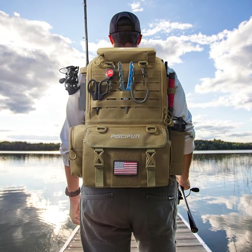 52L Fishing Tackle Backpack (Khaki)