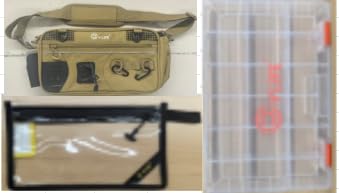 Fishing Tackle Bag Waist Pack with Rod Holder (Khaki)