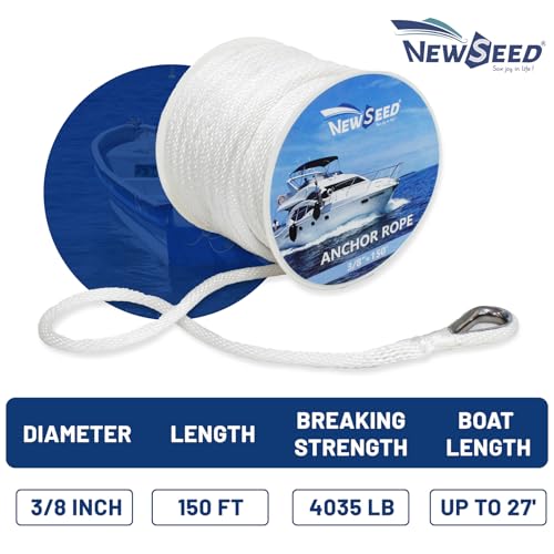 NEWSEED Anchor Rope 3 (White / 3/8"x150')