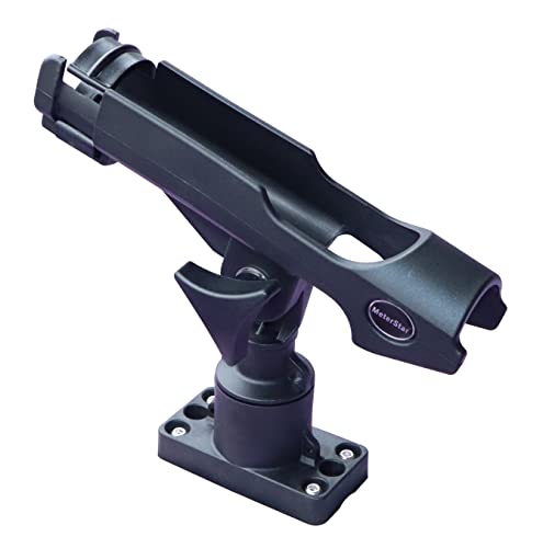 New Upgrade 360 Degrees MiniPort Fishing Rod Holder with Mini Rod Holder (Rectangle Base and Fishing Rod Socket)