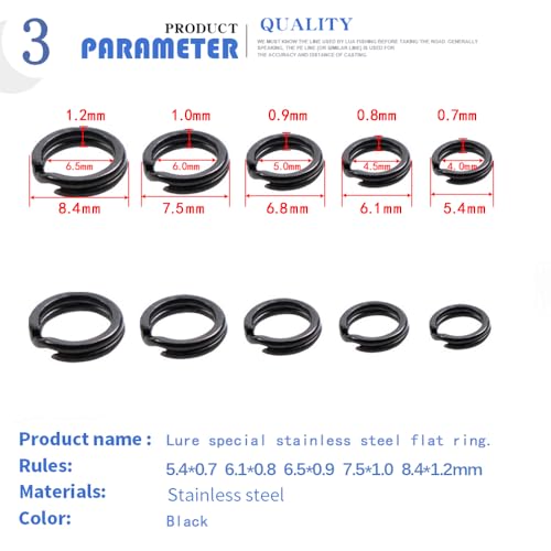 200PCS Heavy Duty Stainless Steel Split Rings Double Fishing Lure Rings