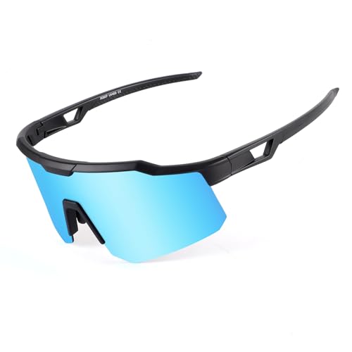 Cycling Sunglasses for Men Women (Black Blue)