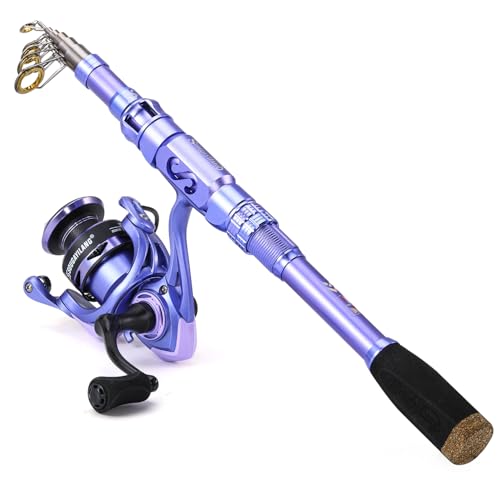 Fishing Rod and Reel Combos Carbon Fiber Telescopic Fishing Pole with Smooth Reel Combo Saltwater Freshwater Kit for Travel Fishing 1.8