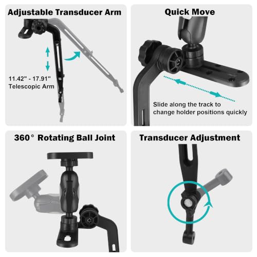 Standard Kayak Fish Finder Mount with Transducer Arm (Standard Arm(3.35 in))