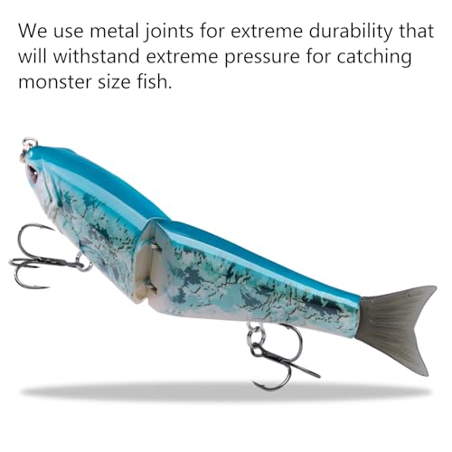 SwimShad Glide Baits Jointed Swimbait Bass Pike Salmon Trout Muskie Fishing Lure (Ocean Digital Camo / 4.5in/0.65oz)