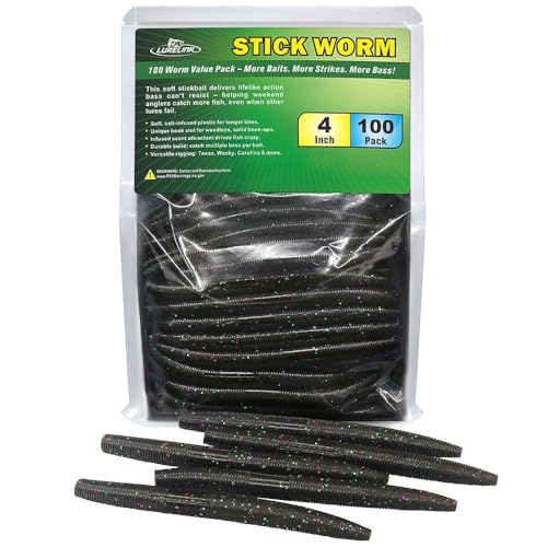 Wacky Worms Soft Plastic for Bass Fishing Lures (5-Bama Bug / 4")