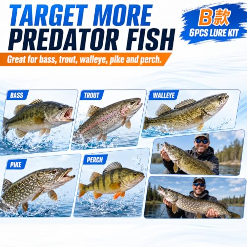 Bass Fishing Lures (6PCS / 2 Sizes)