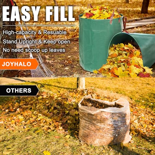 3 Pack 72 Gallon Leaf Bags Reusable with Dustpan Bag (Green-40&72 Gallons)