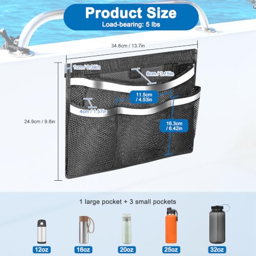 3PCS Boat Storage Mesh Bag (black-3pcs)