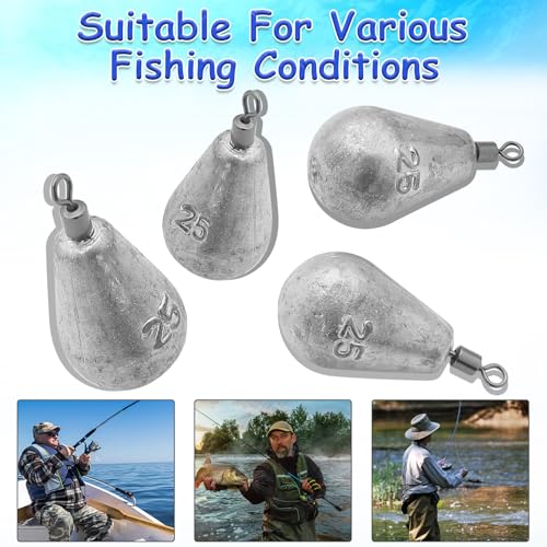 Long Casting Swivel Bell Sinkers Fishing Weights Drop Shot Weights (1oz-10pcs)