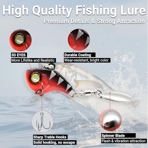 3PCS Spinner Baits Fishing Lure Kit