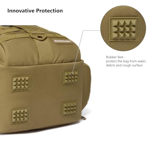 Convertible Fishing Backpack Sling Bag with Rod Holder (Brown Khaki / Large)