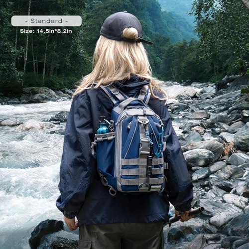 Fishing Backpack with Rod Holder (Blue)