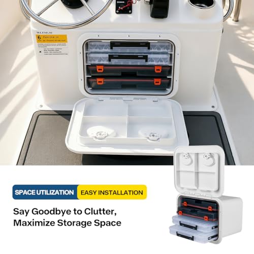 Marine Deck Access Hatch Storage Box 12.4" x 17.3" (white)