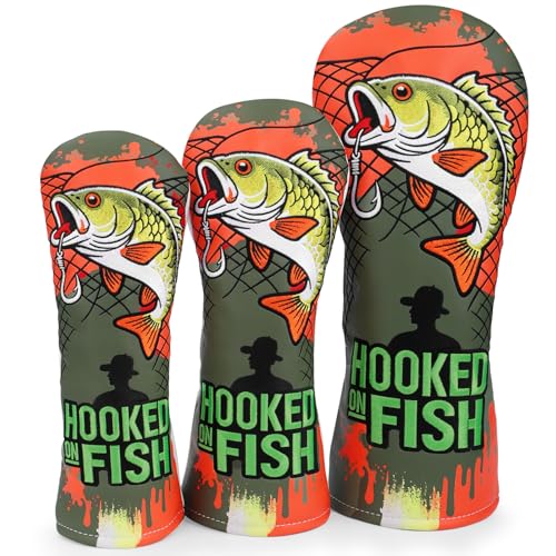 Driver Headcover 3 Wood Cover Hybrid Golf Headcovers by HOOKED ON GOLF